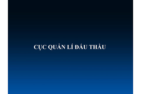 Cục Quản lí đấu thầu (Department of Public Procurement) là tổ chức nào?