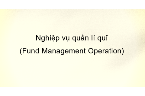 Nghiệp vụ quản lí quĩ (Fund Management Operations) là gì? Các hoạt động chủ yếu