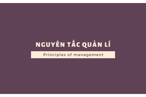 Nguyên tắc quản lí (Principles of management) là gì?